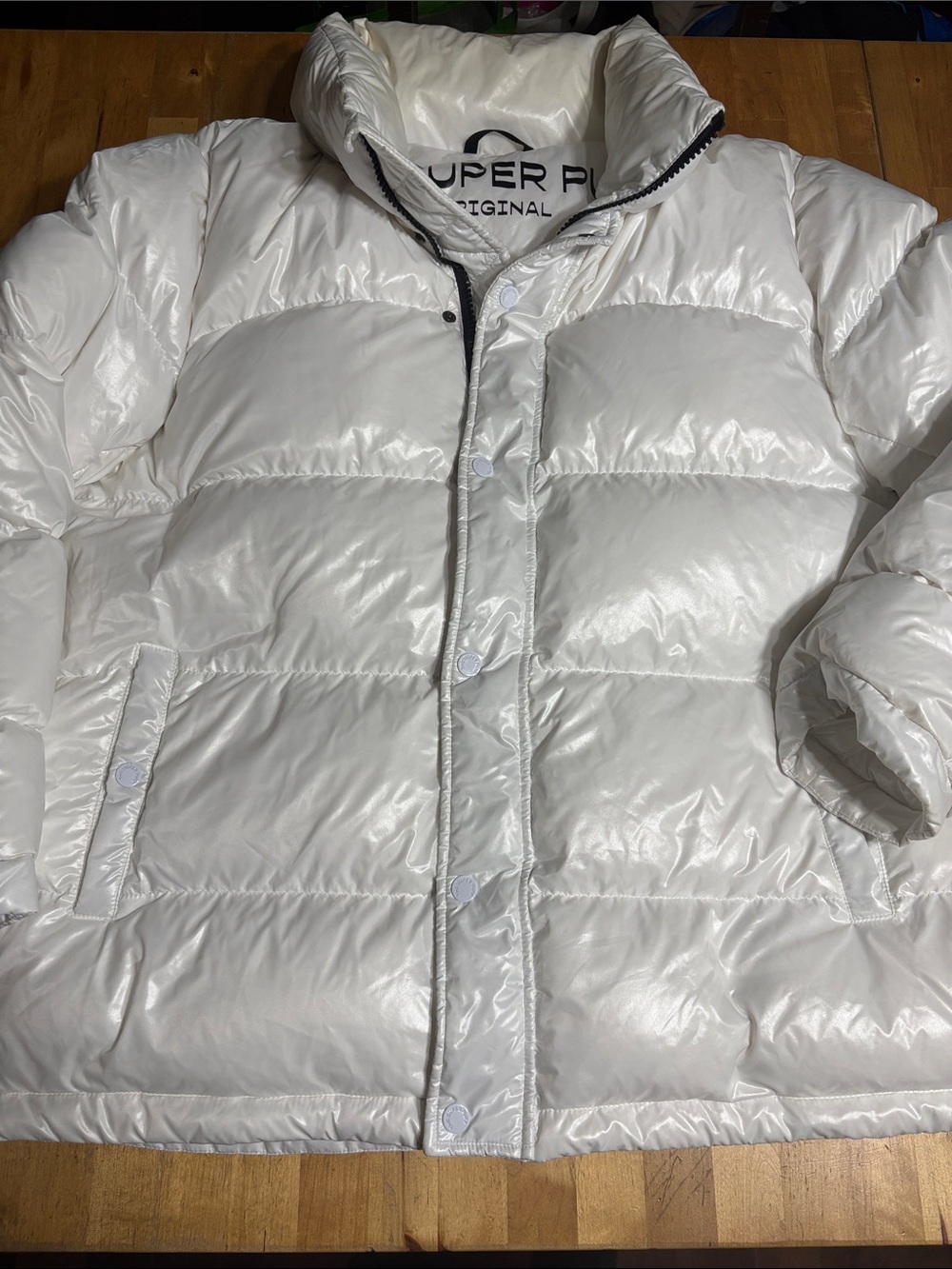 Aritzia Super Puff white jacket